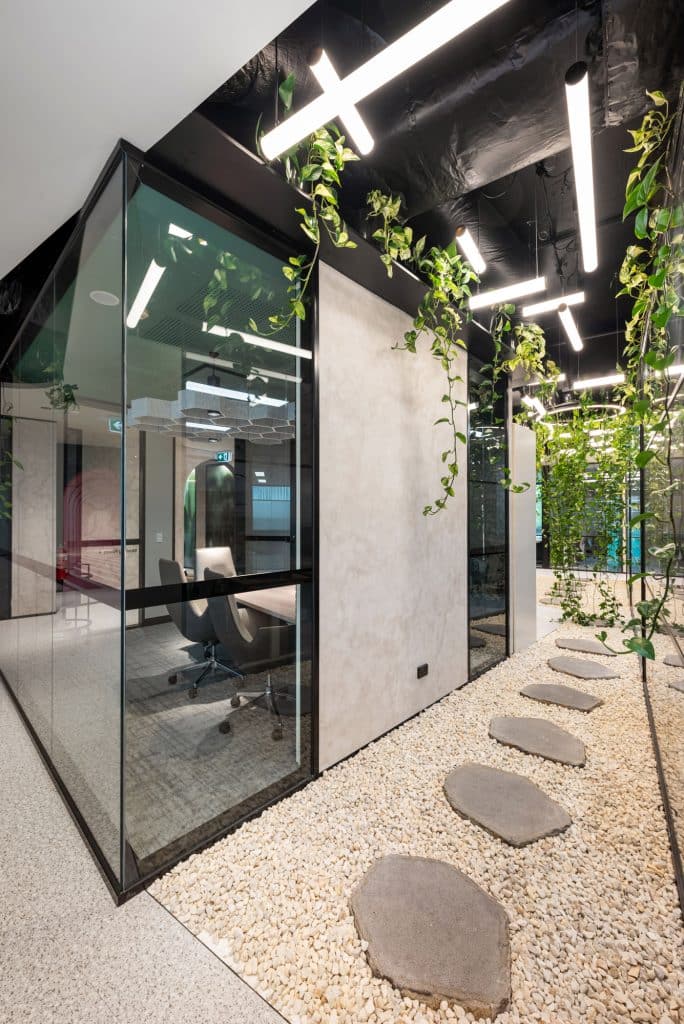 a see-through all glass meeting room